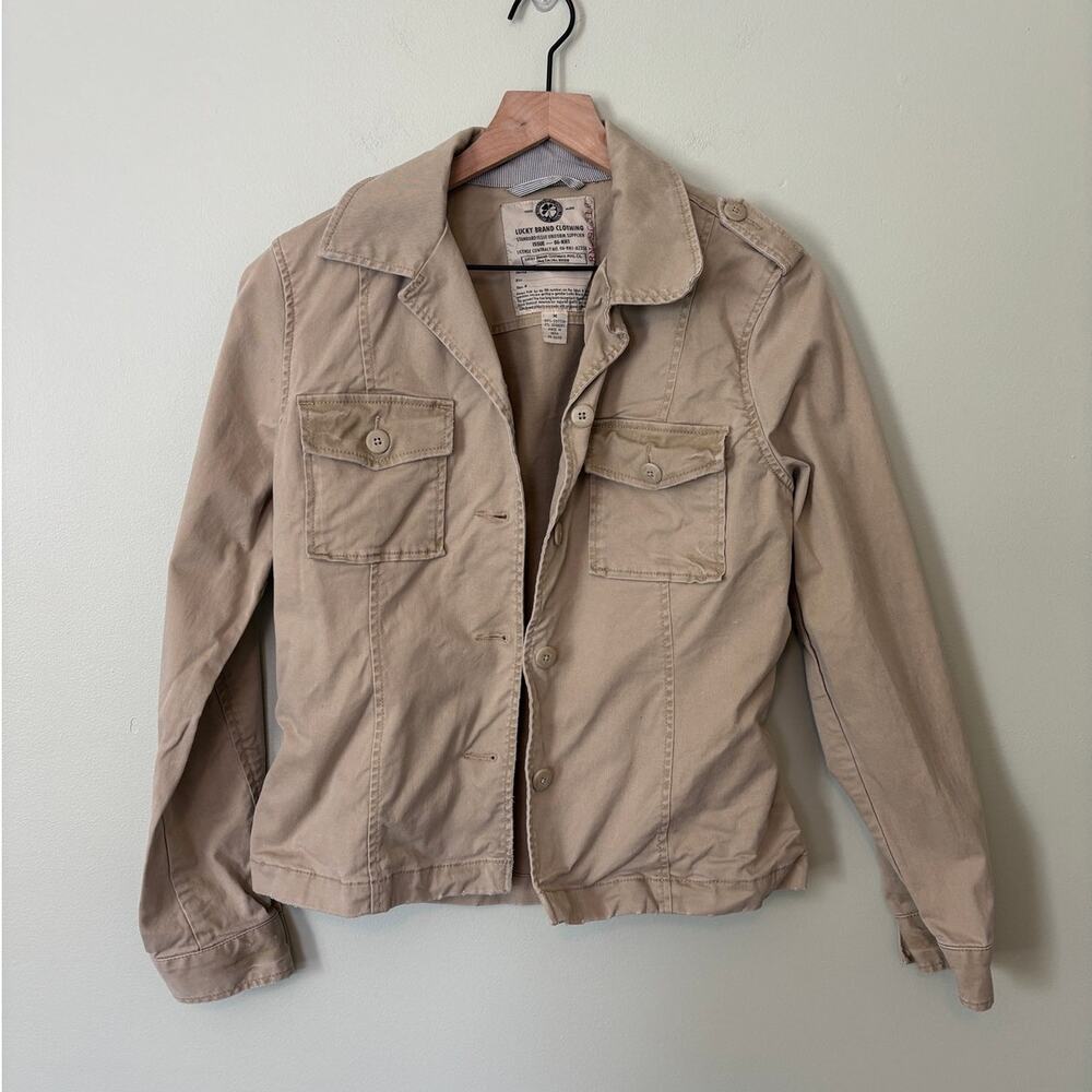 Lucky Brand Utility Khaki Jacket Medium - Picture 2 of 7